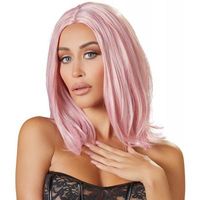 Shoulder Length Pink Wig-Cottelli Accessories-