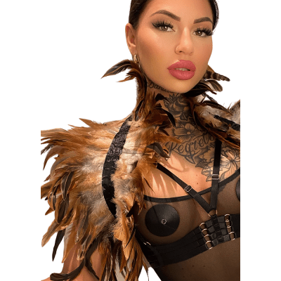 
                  
                    Feather Shoulder Wrap-Kinky Diva-
                  
                