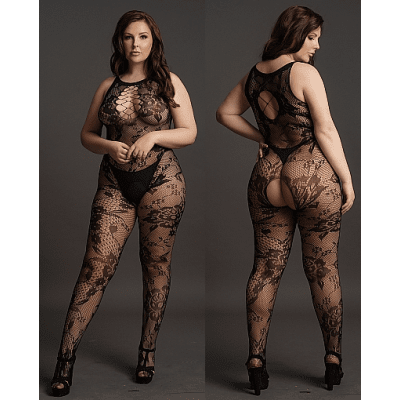 
                  
                    Bodystocking High Neck Lace Pattern-Le Désir-
                  
                