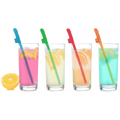 Super Fun Penis - Party Straws 8pcs-Little Genie-