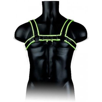 Glow in the Dark - Bonded Leather Chest Bulldog Harness-Ouch!-