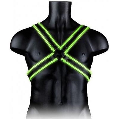 Glow in the Dark - Bonded Leather Cross Harness-Ouch!-