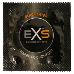 EXS Black Latex svart kondom med glidmedel billig prissänkt prisnedsatt prisvärd rabatterad sänkt reducerat pris erbjudande rea 