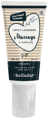 Belladot Spicy Lavender Massage & Bath Oil 80ml sensuell massage bad olja doft av lavendel billig prissänkt prisnedsatt prisvärd